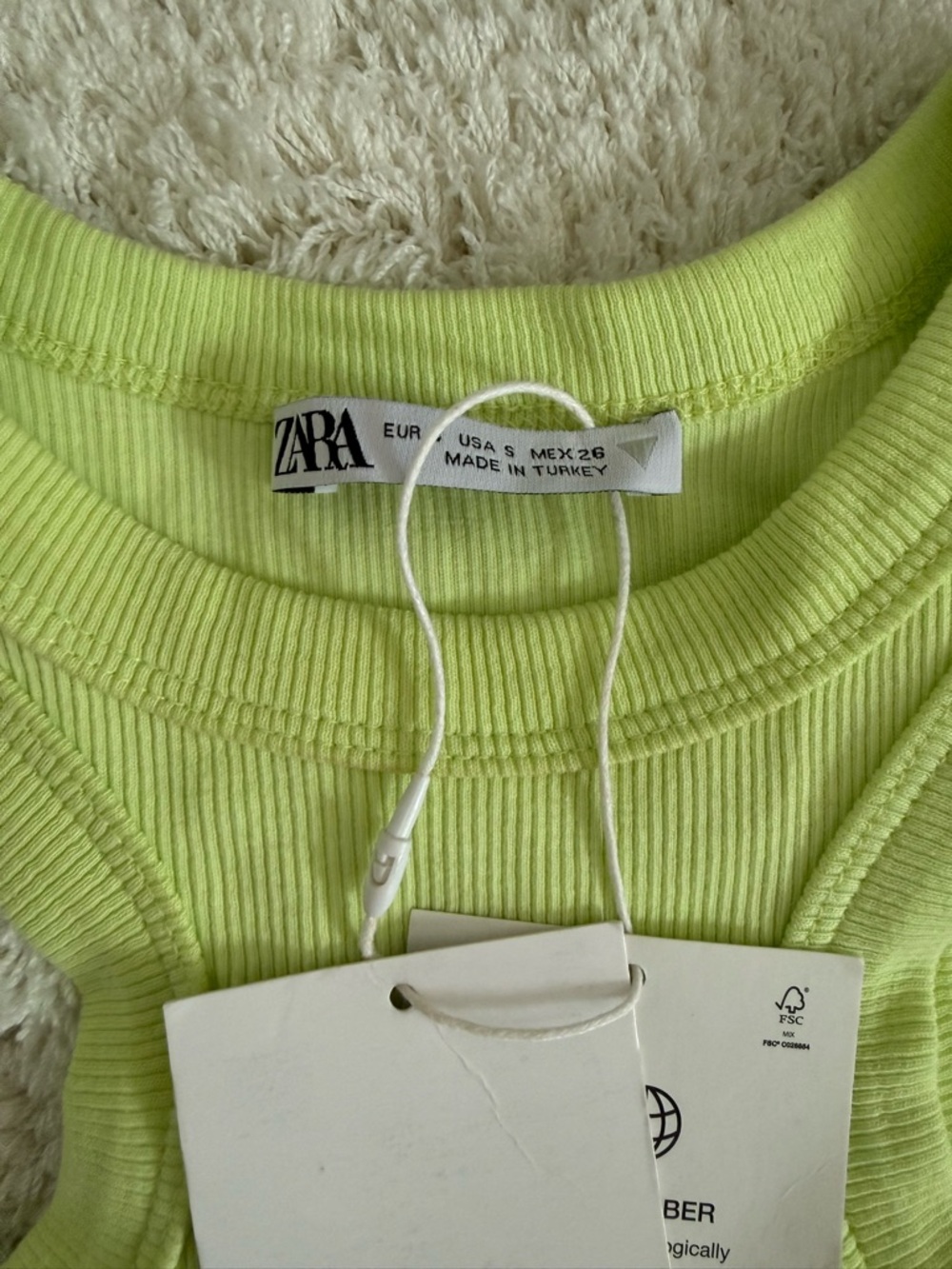 Zara Lime Ribbed Racerback Tank - Picture 2 of 2
